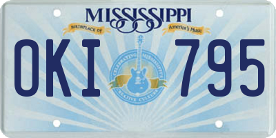 MS license plate OKI795