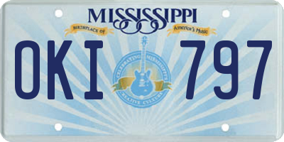 MS license plate OKI797