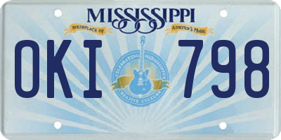 MS license plate OKI798