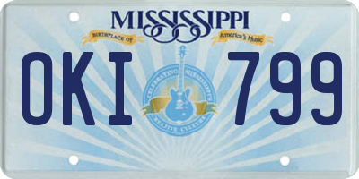MS license plate OKI799
