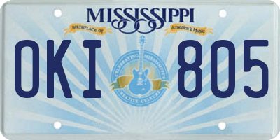 MS license plate OKI805