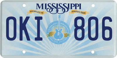 MS license plate OKI806