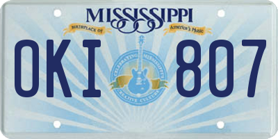 MS license plate OKI807