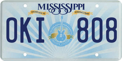 MS license plate OKI808