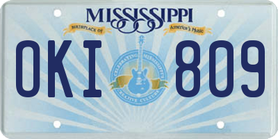 MS license plate OKI809