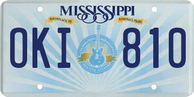 MS license plate OKI810