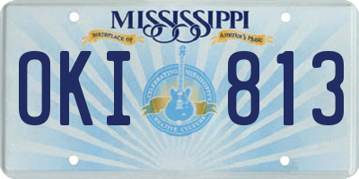MS license plate OKI813