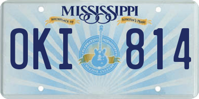 MS license plate OKI814