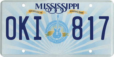 MS license plate OKI817