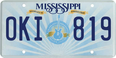 MS license plate OKI819