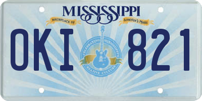MS license plate OKI821