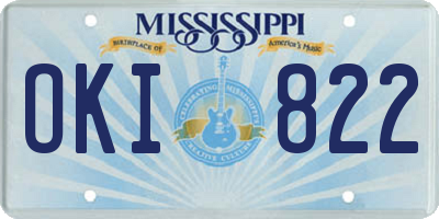 MS license plate OKI822