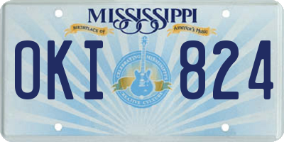 MS license plate OKI824