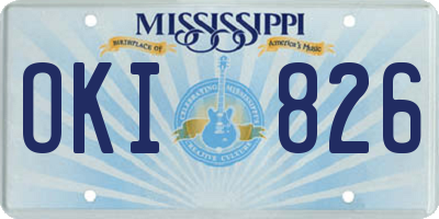 MS license plate OKI826