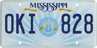 MS license plate OKI828