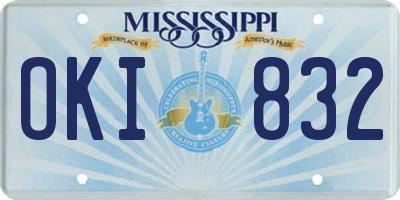 MS license plate OKI832