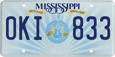 MS license plate OKI833