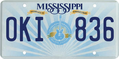 MS license plate OKI836