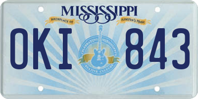 MS license plate OKI843