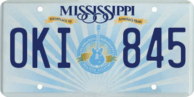 MS license plate OKI845