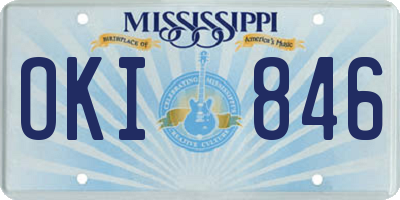 MS license plate OKI846