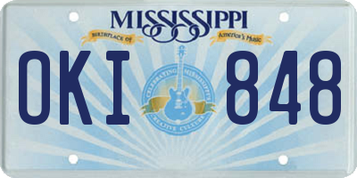 MS license plate OKI848