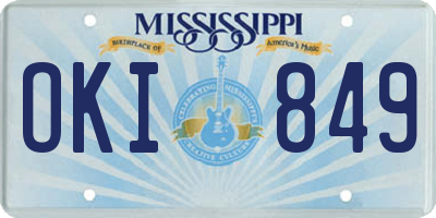 MS license plate OKI849