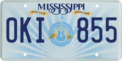 MS license plate OKI855
