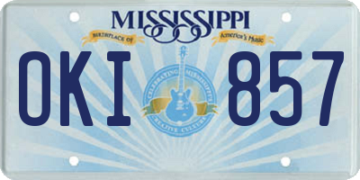 MS license plate OKI857