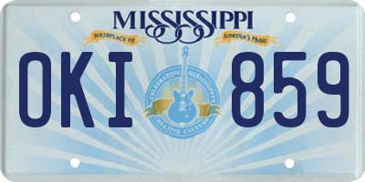 MS license plate OKI859