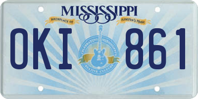 MS license plate OKI861
