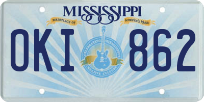 MS license plate OKI862