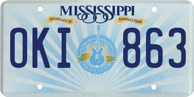 MS license plate OKI863