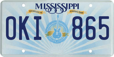 MS license plate OKI865