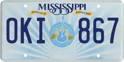 MS license plate OKI867