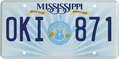 MS license plate OKI871