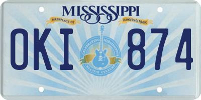 MS license plate OKI874