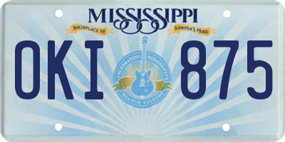 MS license plate OKI875