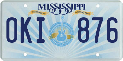MS license plate OKI876