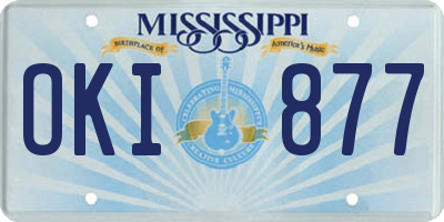 MS license plate OKI877