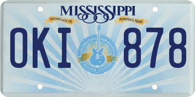 MS license plate OKI878