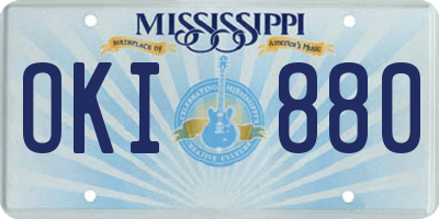 MS license plate OKI880