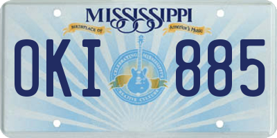 MS license plate OKI885