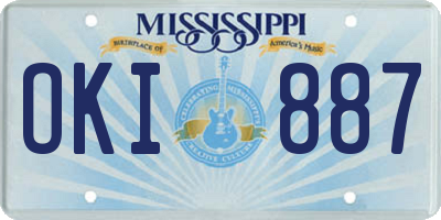 MS license plate OKI887