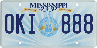 MS license plate OKI888