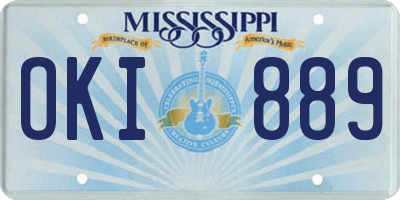 MS license plate OKI889