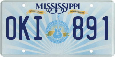 MS license plate OKI891