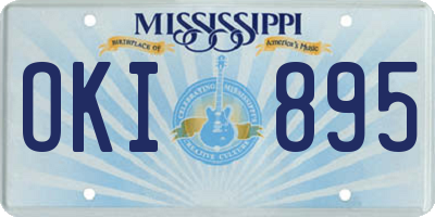 MS license plate OKI895
