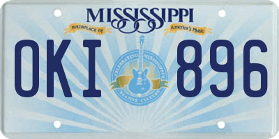 MS license plate OKI896