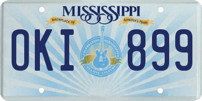 MS license plate OKI899